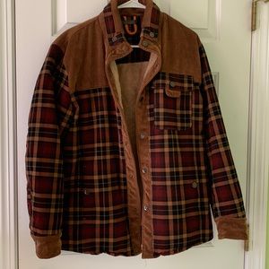 Corduroy Plaid Jacket Sherpa Lined